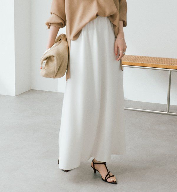  「予約【セットアップ着用可能/接触冷感機能付き】ドレーピーカットバイヤススカート」|スカート|