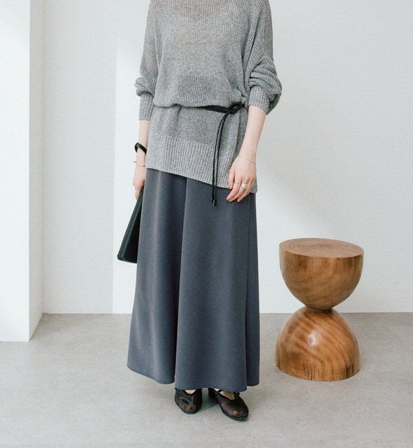  「予約【セットアップ着用可能/接触冷感機能付き】ドレーピーカットバイヤススカート」|スカート|