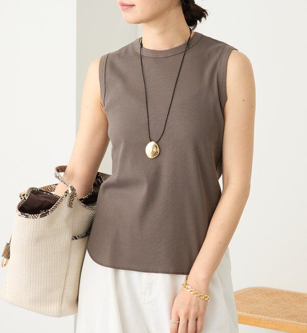  「予約【ストレッチ性抜群】テレコスリーブレスTee」|Tシャツ・カットソー|