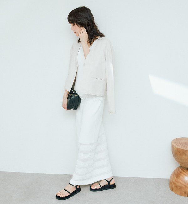  「予約【セットアップ対応可】フリンジボーダーニットスカート」|スカート|