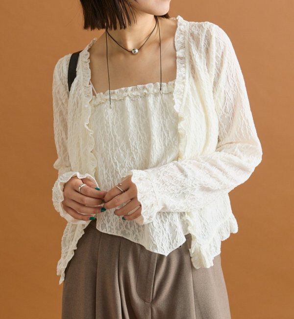  「ビスチェSETレースカーデ」|カーディガン|オフホワイト