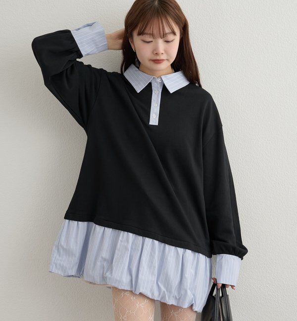  「バルーン切り替えミニワンピース」|ワンピース|