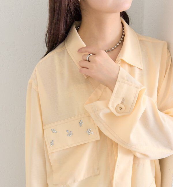  「ポケットビジューカバーオール」|ブルゾン・スタジャン|