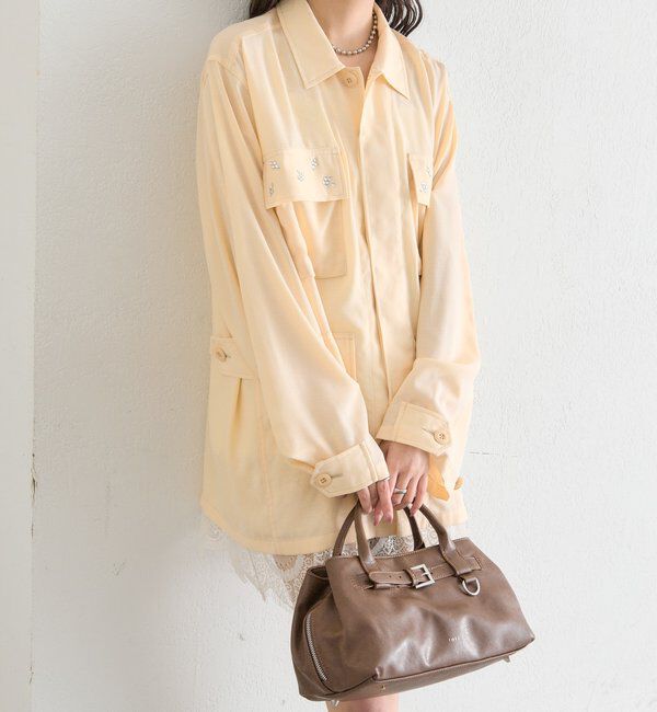  「ポケットビジューカバーオール」|ブルゾン・スタジャン|