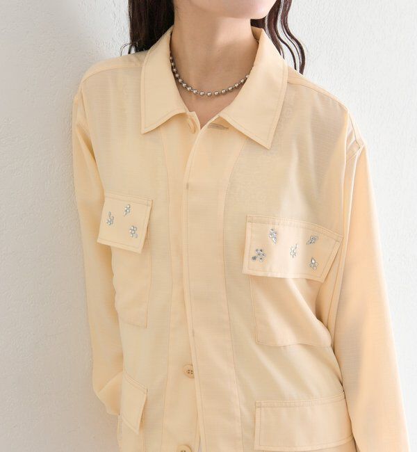  「ポケットビジューカバーオール」|ブルゾン・スタジャン|