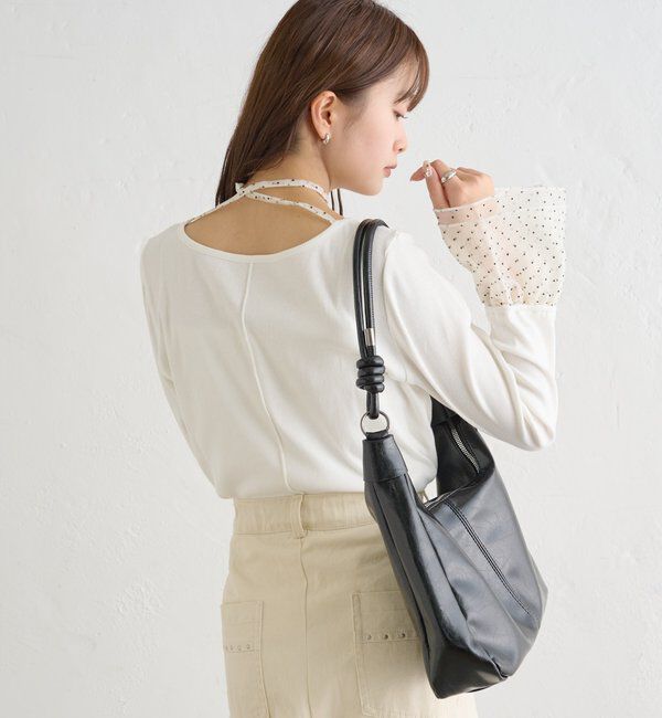  「袖口チュールロンT」|Tシャツ・カットソー|