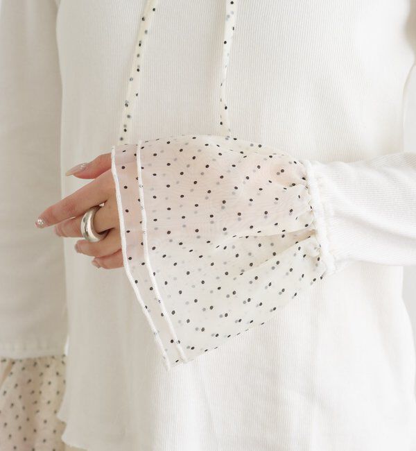  「袖口チュールロンT」|Tシャツ・カットソー|