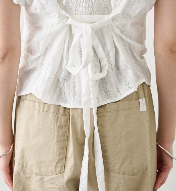  「キャップスリーブコットンレースブラウス」|シャツ・ブラウス|