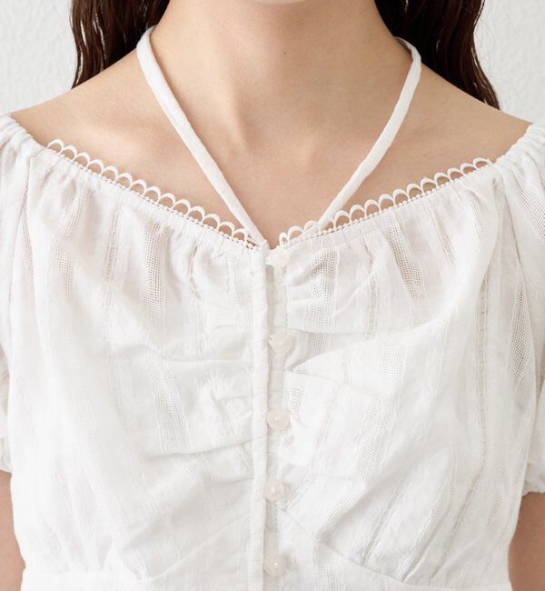  「キャップスリーブコットンレースブラウス」|シャツ・ブラウス|