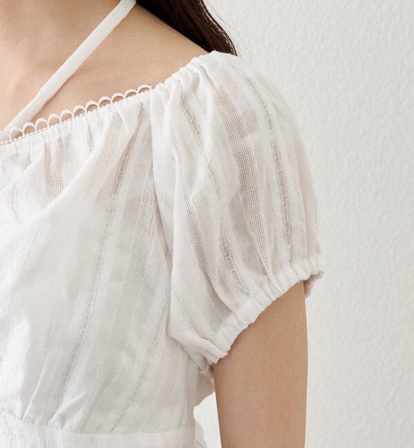  「キャップスリーブコットンレースブラウス」|シャツ・ブラウス|