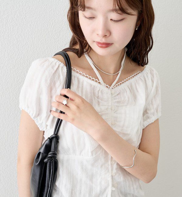  「キャップスリーブコットンレースブラウス」|シャツ・ブラウス|