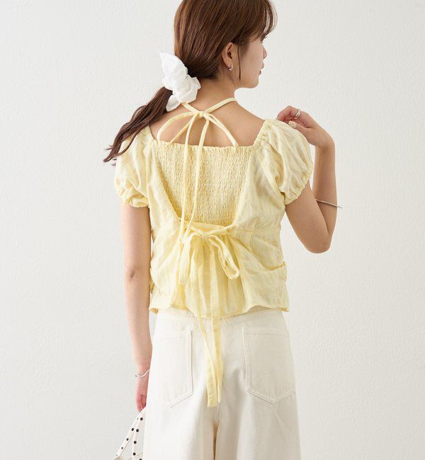  「キャップスリーブコットンレースブラウス」|シャツ・ブラウス|