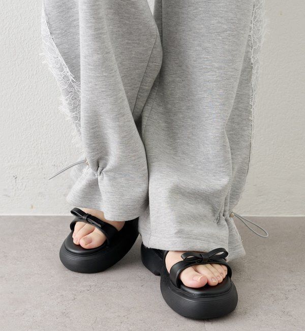  「ボリュームソール リボンサンダル」|サンダル|