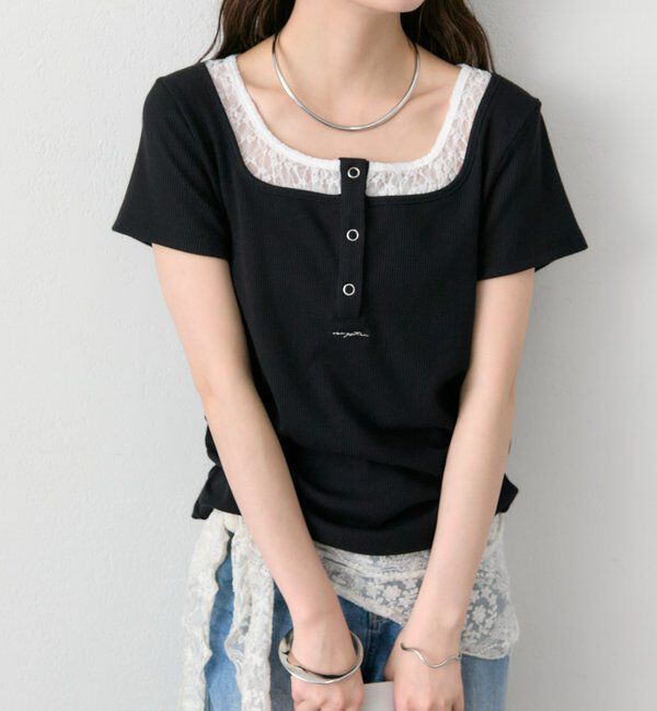  「スクエアネックヘンリーTシャツ」|Tシャツ・カットソー|