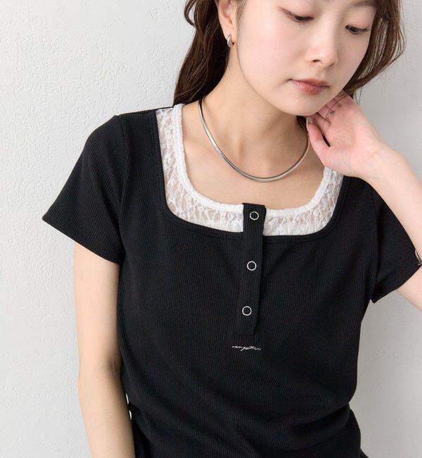  「スクエアネックヘンリーTシャツ」|Tシャツ・カットソー|