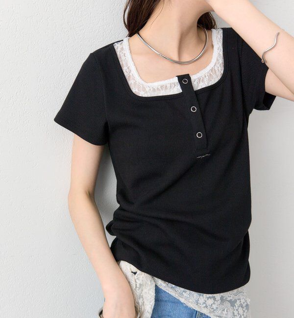  「スクエアネックヘンリーTシャツ」|Tシャツ・カットソー|