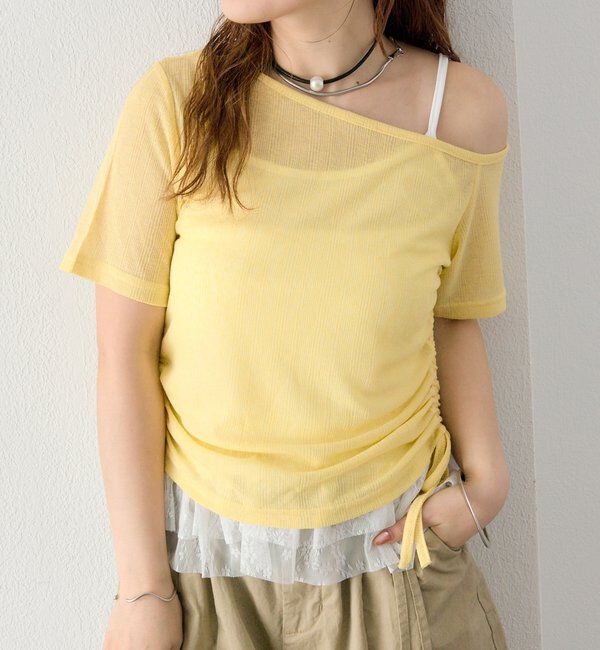  「ティアードキャミSETトップス」|Tシャツ・カットソー|イエロー