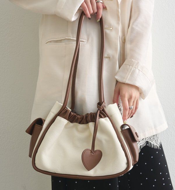  「ハートチャーム付きコンビBAG」|トートバッグ|