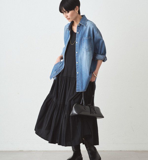  「サテンティアードキャミワンピース」|ワンピース|