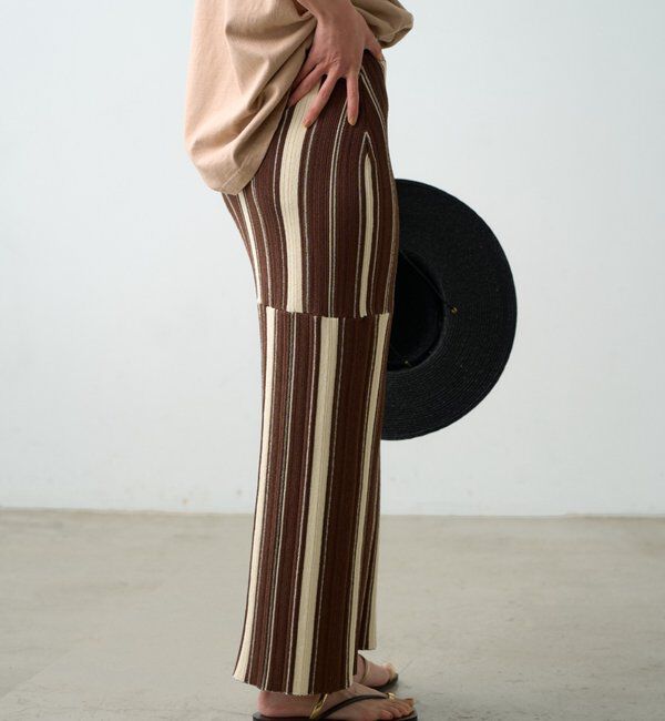  「マルチストライプニットスカート」|スカート|