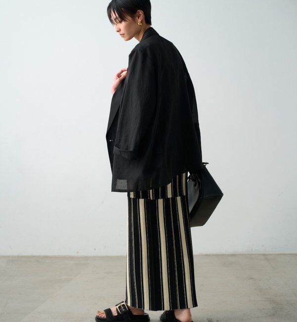  「マルチストライプニットスカート」|スカート|