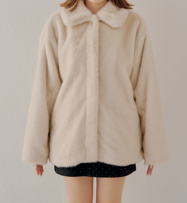  「金釦ミディアム丈ファーコート」|その他|