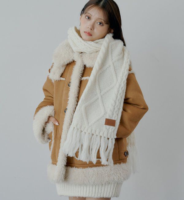  「ケーブルニットマフラー」|マフラー|