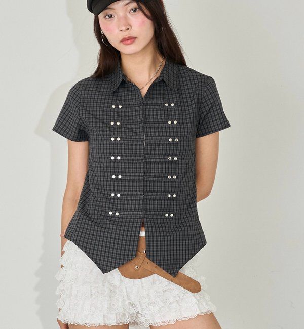  「【WEB限定】ナポレオンコンパクト半袖シャツ」|シャツ・ブラウス|ブラック