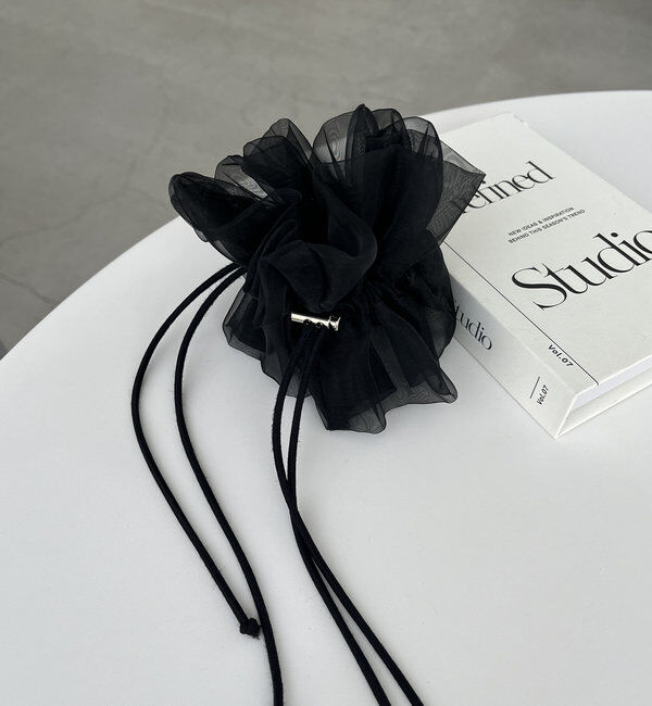  「【新色追加】〈GOLDY/ゴールディ〉ドロストオーガンジーシュシュ」|リング|ブラック