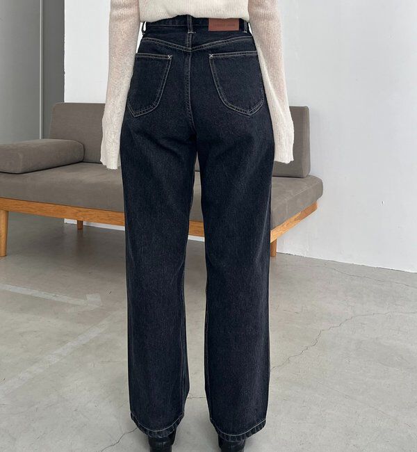  「【コラボ限定カラー/ホワイト・ベージュ】13ozハイウエストストレートデニム」|デニム|