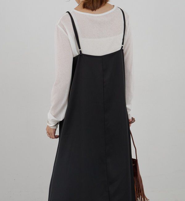  「《サイズ展開》Vネックサテンキャミワンピース」|ワンピース|