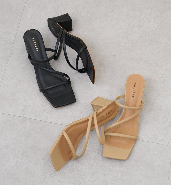  「ストラップヒールサンダル」|サンダル|ベージュ