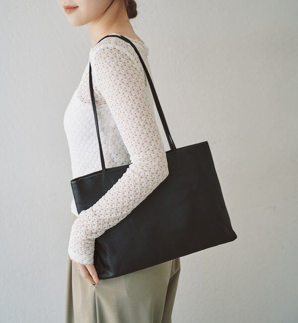  「レザープレーンBAG」|トートバッグ|ブラック