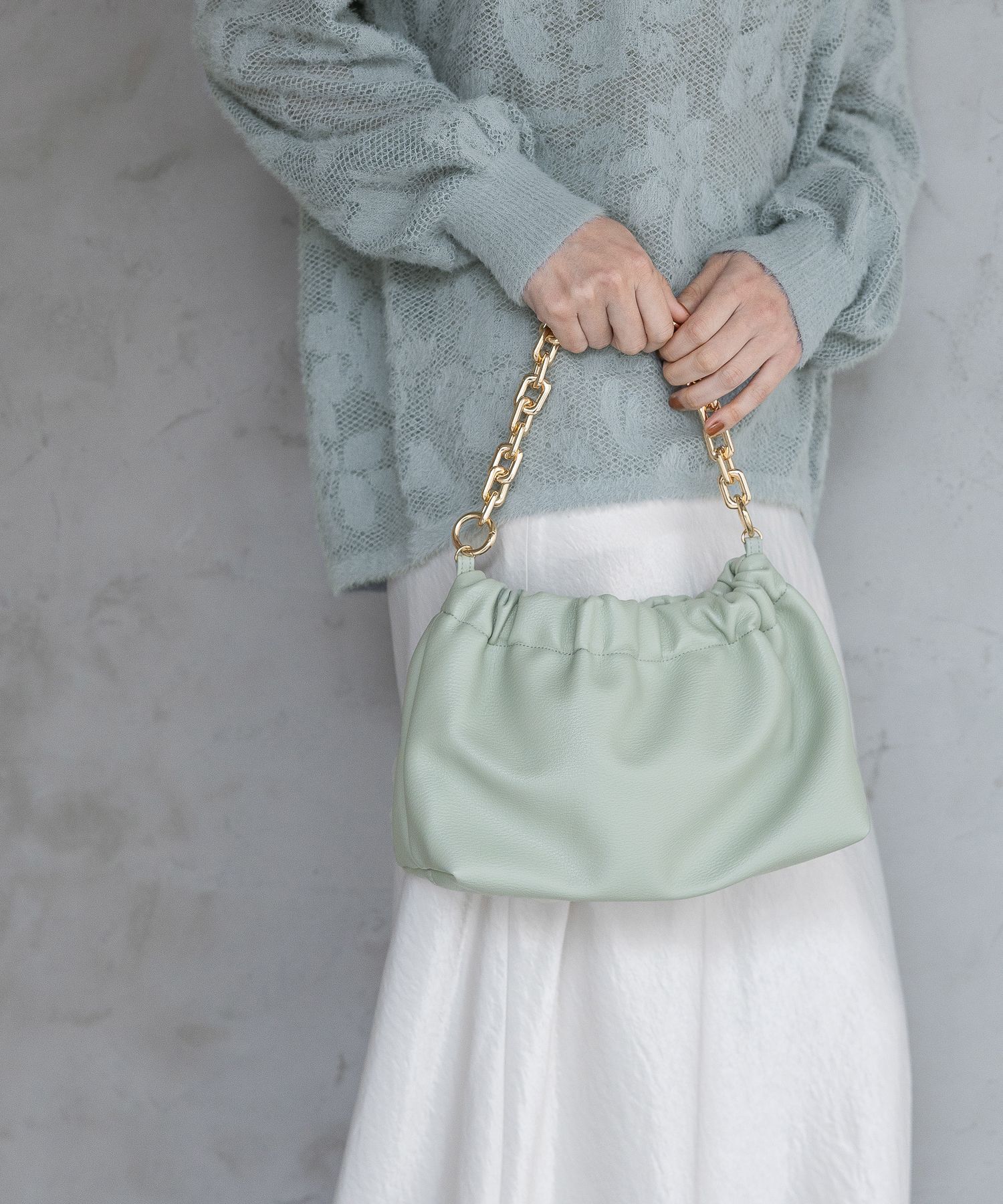 A part by 「チェーン2WAYBAG」|ショルダー・メッセンジャー|ライトグリーン