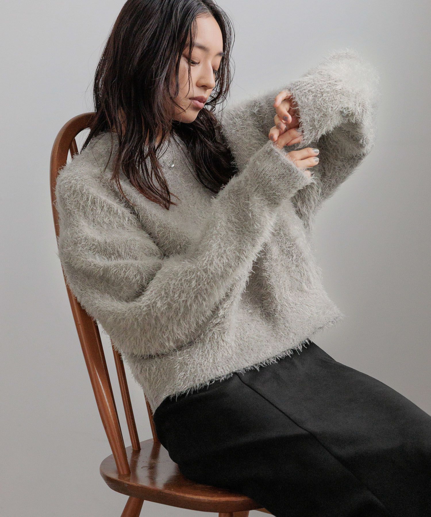 LOWRYS FARM「シャギープルオーバーＬＳ」|ニット・セーター|