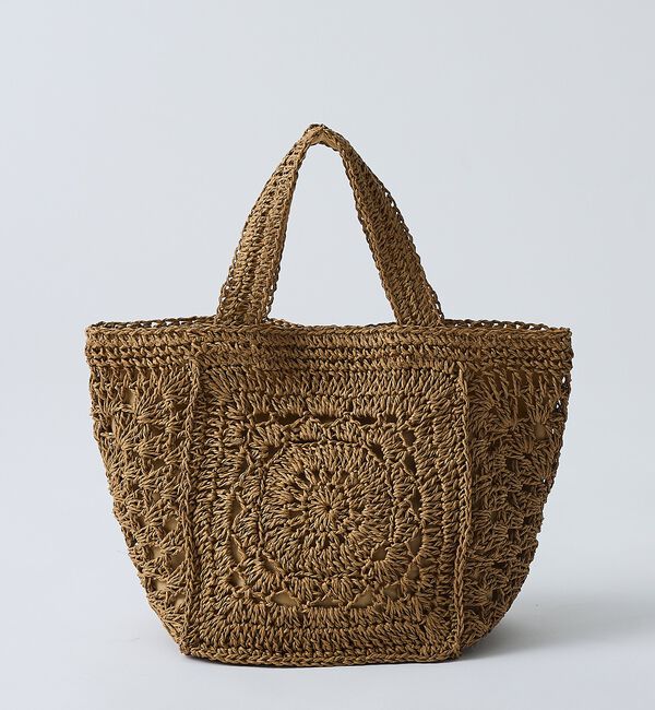 collex「【WEB限定】モチーフ編スクエアトートバッグ【予約】」|かごバッグ|