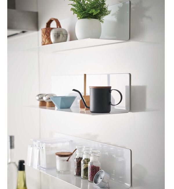 collex「【tower】マグネット キッチン棚 ワイド 浮かせる収納 調味料ラック 小物整」|食器・キッチングッズ|