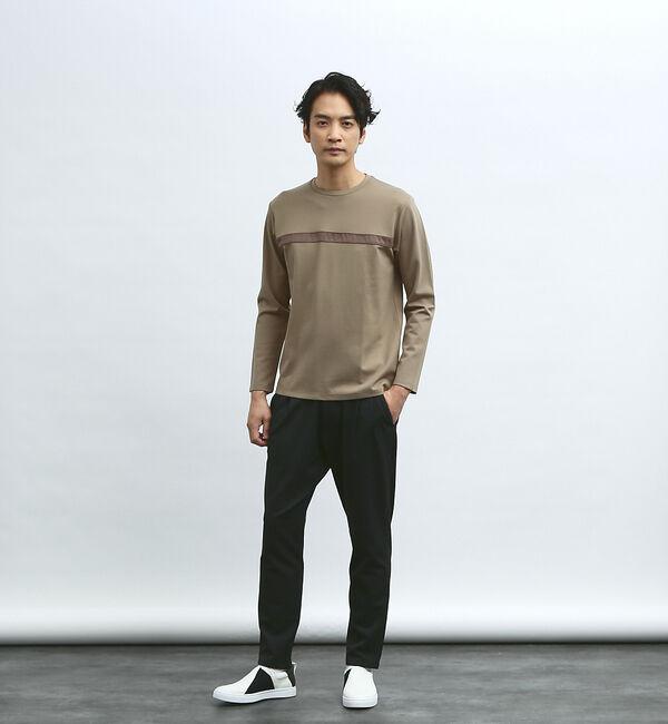 ABAHOUSE「【フロントパイピング】切り替え ポンチ ロングスリーブTシャツ」|Tシャツ・カットソー|