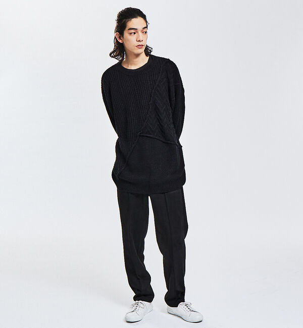 ABAHOUSE「【AH ABAHOUSE】ハンドステッチ プルオーバー ニット」|ニット・セーター|