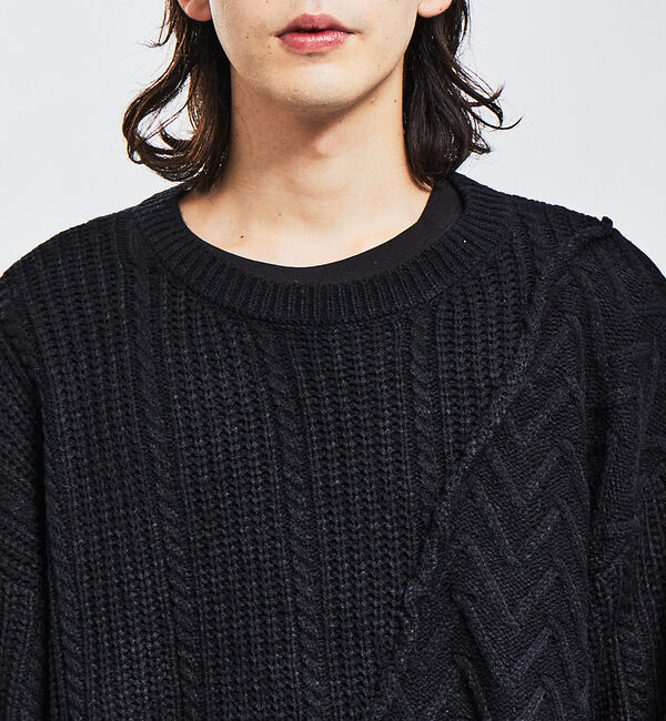 ABAHOUSE「【AH ABAHOUSE】ハンドステッチ プルオーバー ニット」|ニット・セーター|