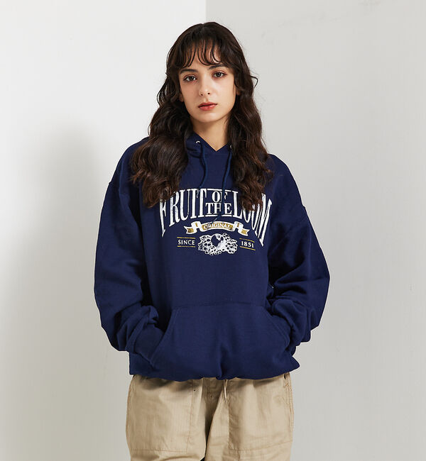 ABAHOUSE「【FRUIT OF THE LOOM/フルーツオブザルーム】FTL80Sプリント」|パーカー|ネイビー