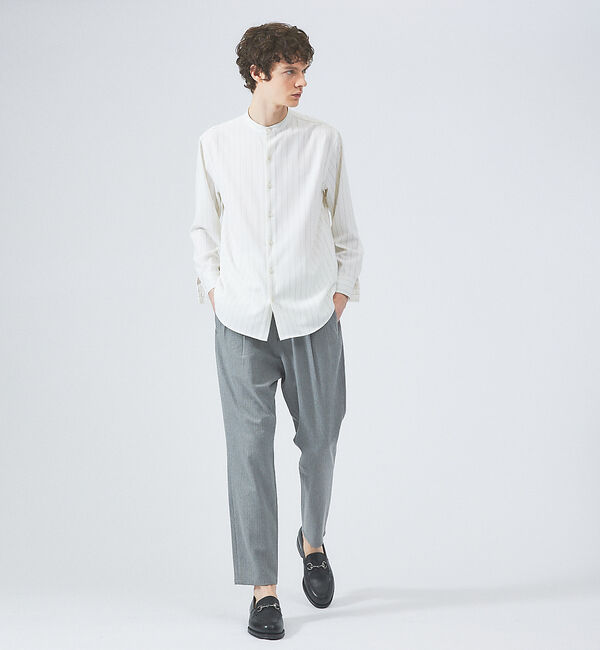 ABAHOUSE「【選べる】バンドカラー / レギュラーカラー ストライプシャツ」|シャツ・ブラウス|