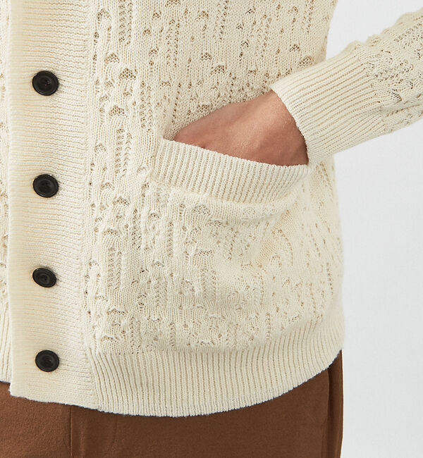 ABAHOUSE「【スカシ柄】インディゴヤーン接結カーディガン」|カーディガン|