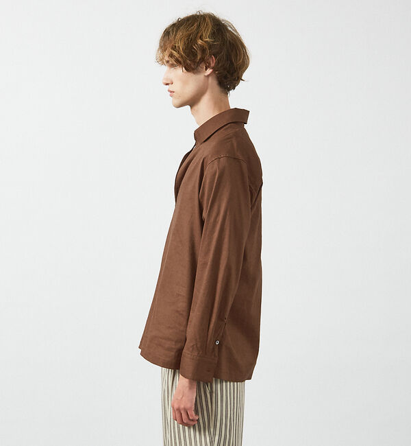 ABAHOUSE「【リネンブレンド】スキッパー プルオーバーシャツ」|シャツ・ブラウス|