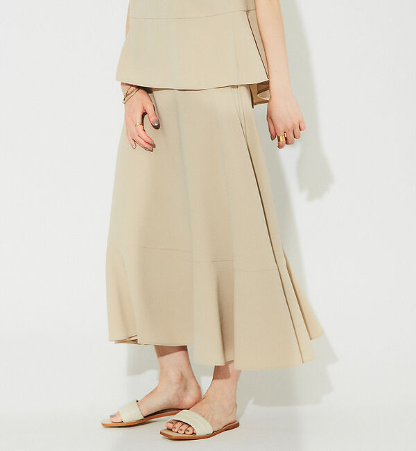 Rouge vif「【セットアップ対応】フレアヘムスカート」|スカート|ベージュ