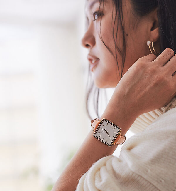 Rouge vif「【PIERRE　LANNIOER】Lecareレザーベルト P007H・P008」|腕時計|キャメル