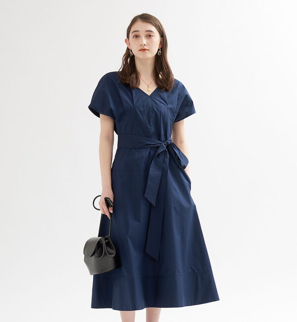 Rouge vif「タイプライタータックワンピース」|ワンピース|ネイビー
