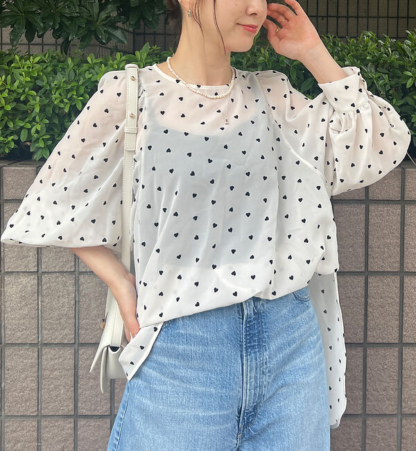 Rouge vif「ハートフロッキーシアーブラウス」|シャツ・ブラウス|