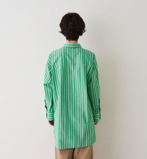 Rouge vif「胸ポケットコットン ルーズフィットストライプシャツ」|シャツ・ブラウス|