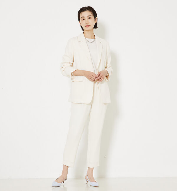 qualite「トルコサテンドロストパンツ」|スラックス|